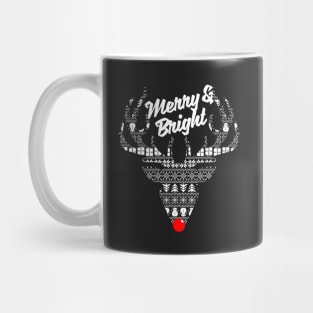 Merry and Bright - Christmas Red Nose Reindeer Mug